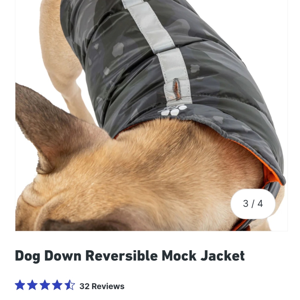 Down Reversible Dog Coat